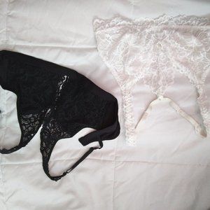 xhilaration bralettes, set of two, one black one white